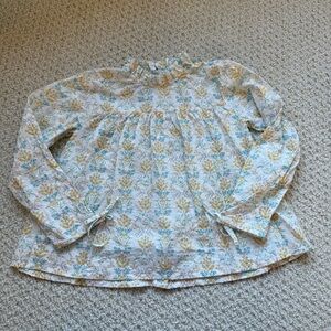 Bella Bliss Girls Floral Long Sleeve 100% Cotton Blouse